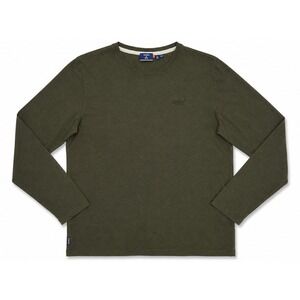 Superdry Orange Label Men's 2XL Olive Green Long Sleeve Embroidered Logo Shirt